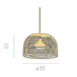 ⁦מנורת תלייה BOSSA 20 נורה E27⁩ – תמונה ⁦3⁩