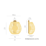 ⁦מנורת קיר BOSSA 25 מוגן מים, נטען, עם שלט, 3 עוצמות תאורה, כולל נורת Cherry נטענת⁩ – תמונה ⁦5⁩