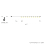 ⁦גרילנדה STELLA  אור חם 2700 קלווין מוגן מים חיבור לחשמל⁩ – תמונה ⁦3⁩
