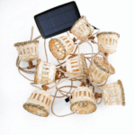 ⁦מנורת תלייה גרילנדה AURORA אהילי קש סולארי⁩ – תמונה ⁦2⁩