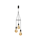 ⁦מנורת תלייה CHIARA סולארי שחור 3 נורות לד "פחם" כולל שלט להפעלה⁩ – תמונה ⁦2⁩