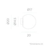 ⁦מנורת קיר כדור BULY 20 בקוטר 20 ס"מ מוגן מים, חיבור לחשמל⁩ – תמונה ⁦2⁩