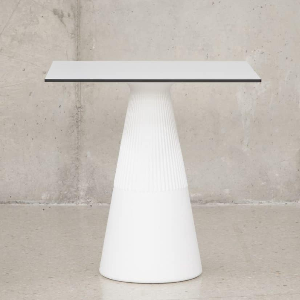 6 שולחן מואר לגינה לבן סולארי ונטען כולל שלט – תמונה 1